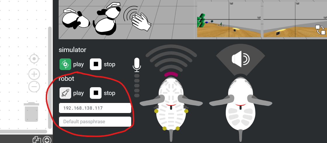 MiRo control panel