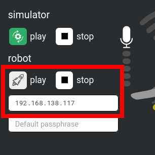 MiRo control panel